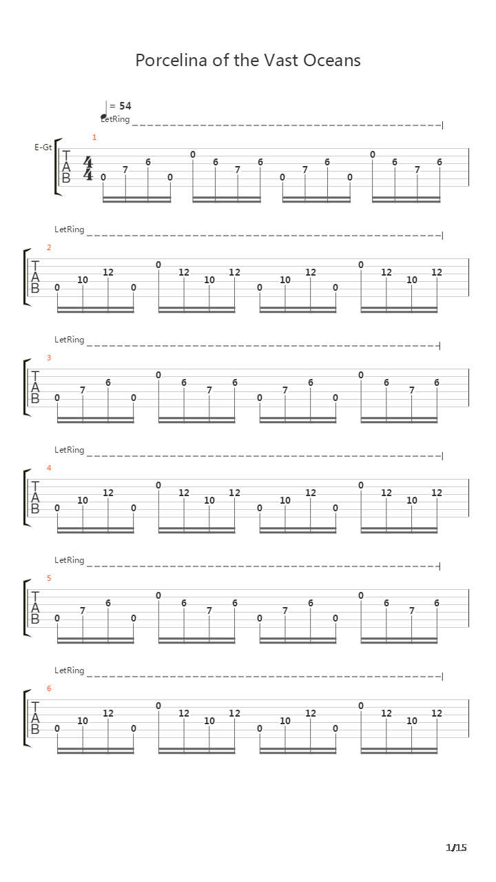 Porcelina Of The Vast Oceans吉他谱