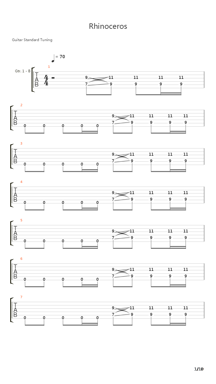 Rhinoceros吉他谱