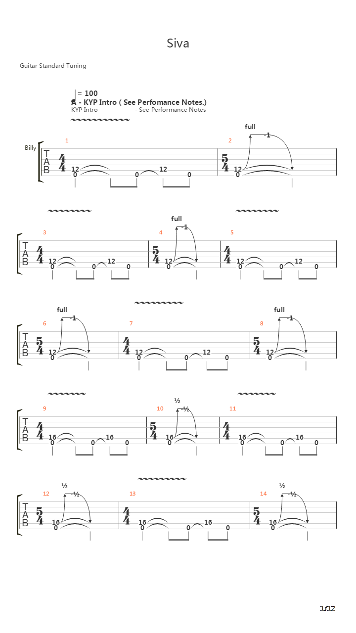 Siva吉他谱