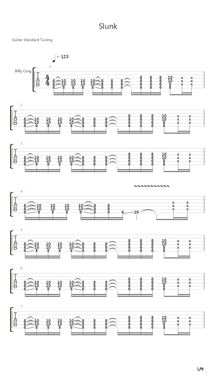 Slunk吉他谱