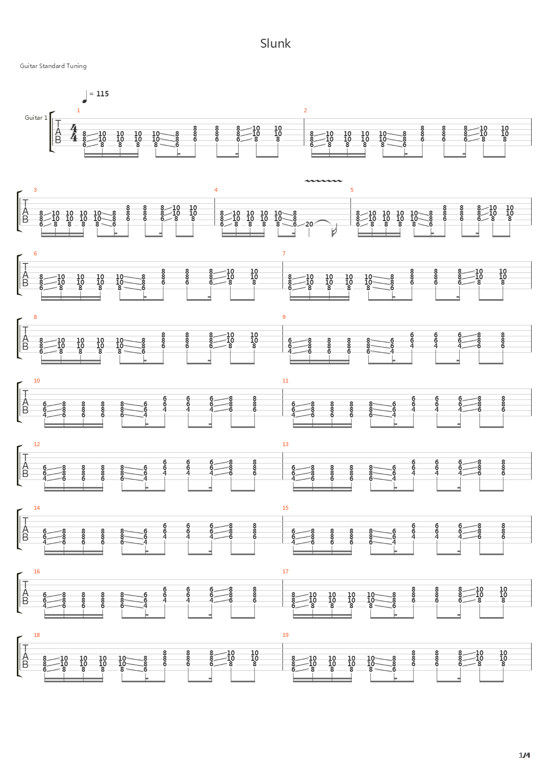 Slunk吉他谱