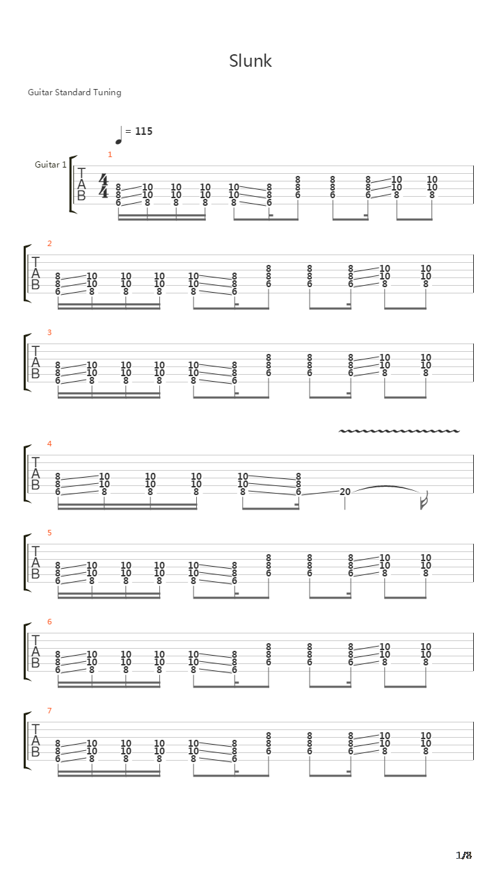 Slunk吉他谱