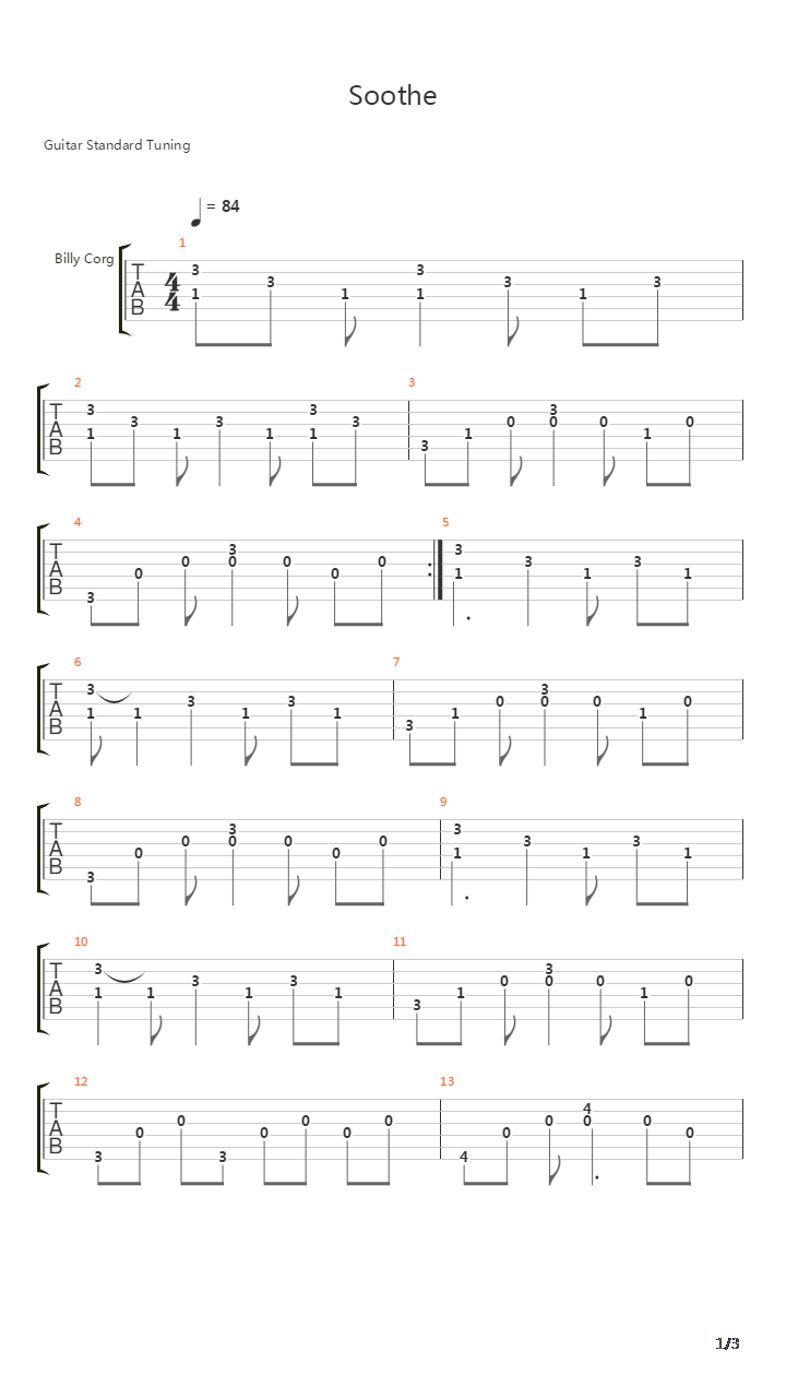 Soothe吉他谱