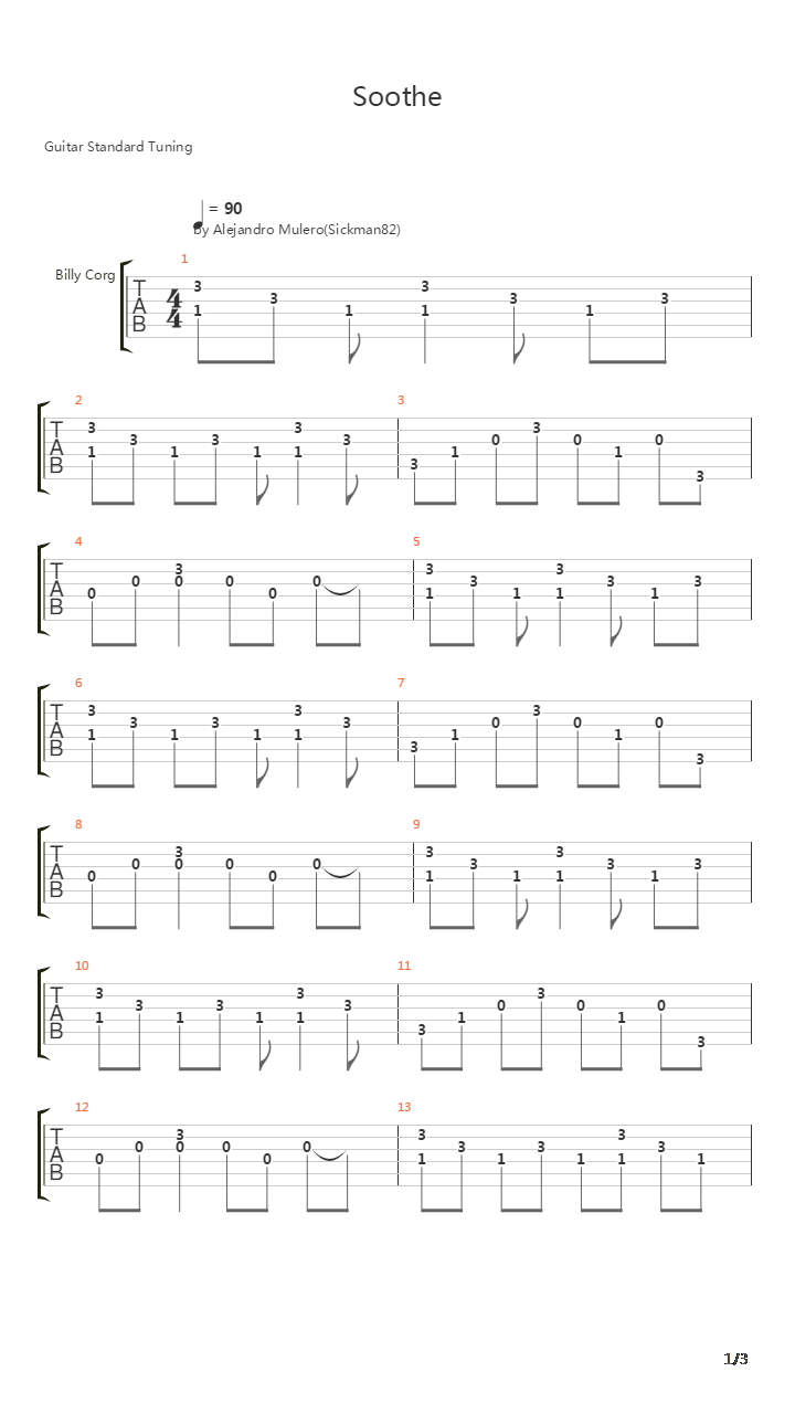 Soothe吉他谱