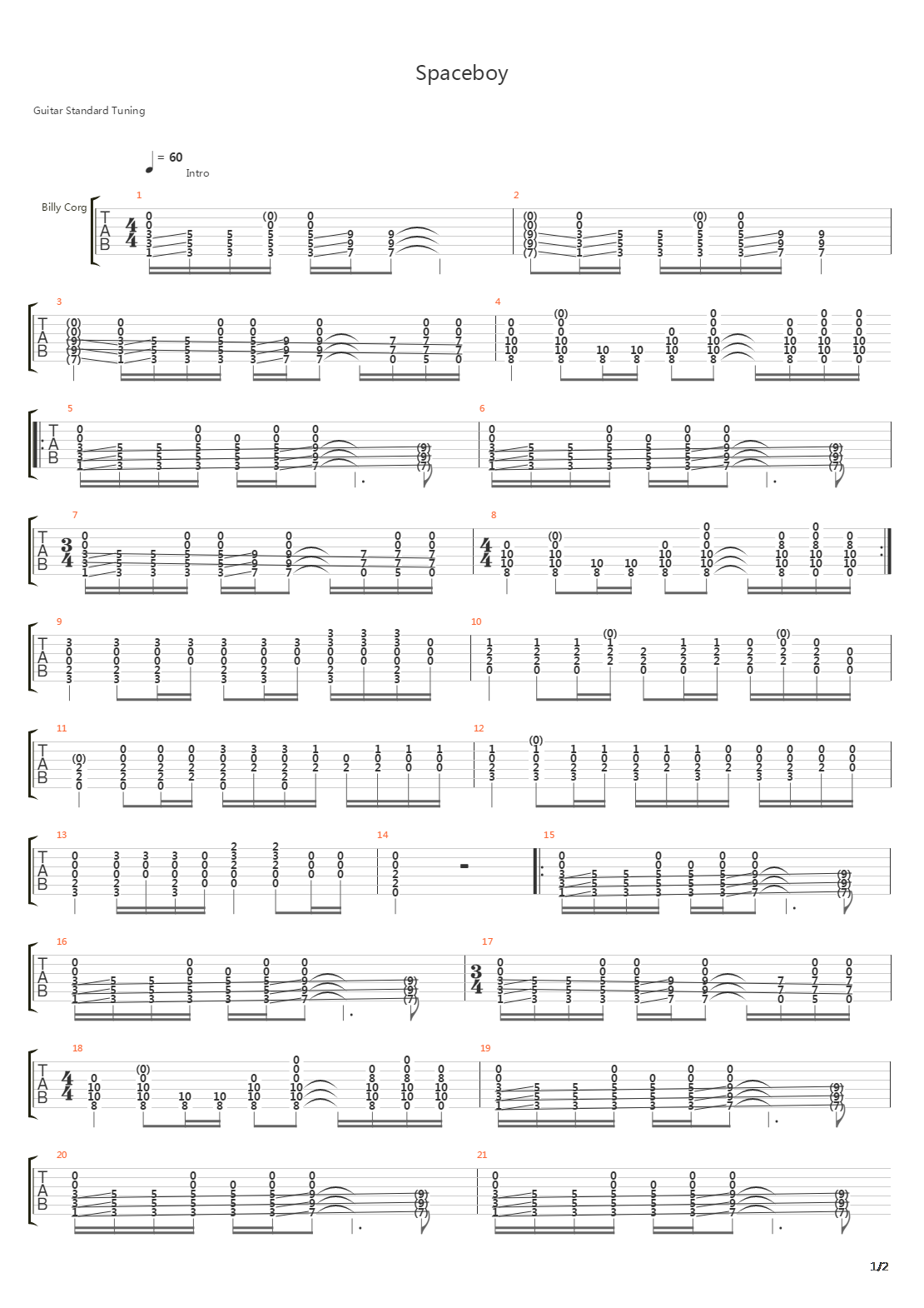 Spaceboy吉他谱