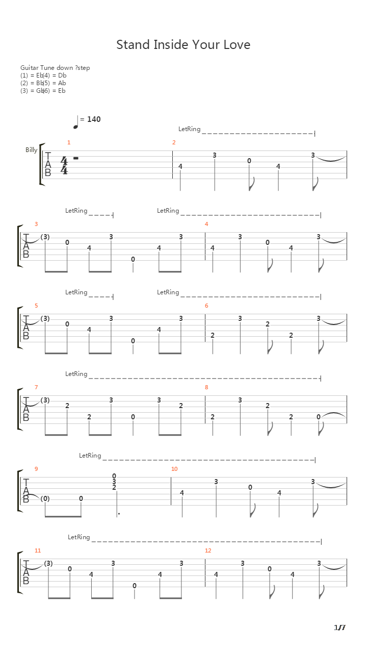 Stand Inside Your Love吉他谱