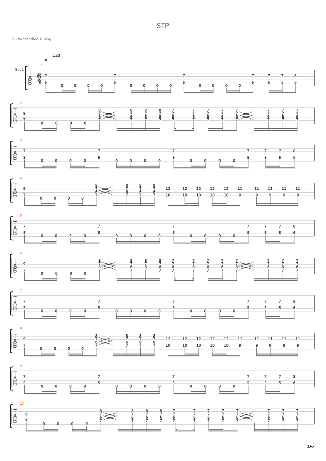 Stp吉他谱