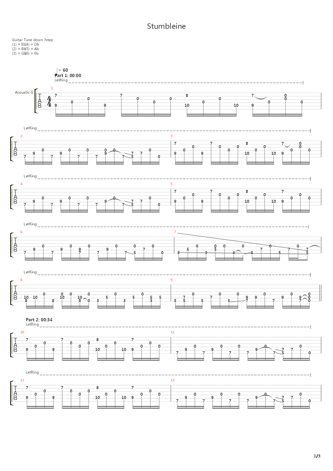 Stumbleine吉他谱