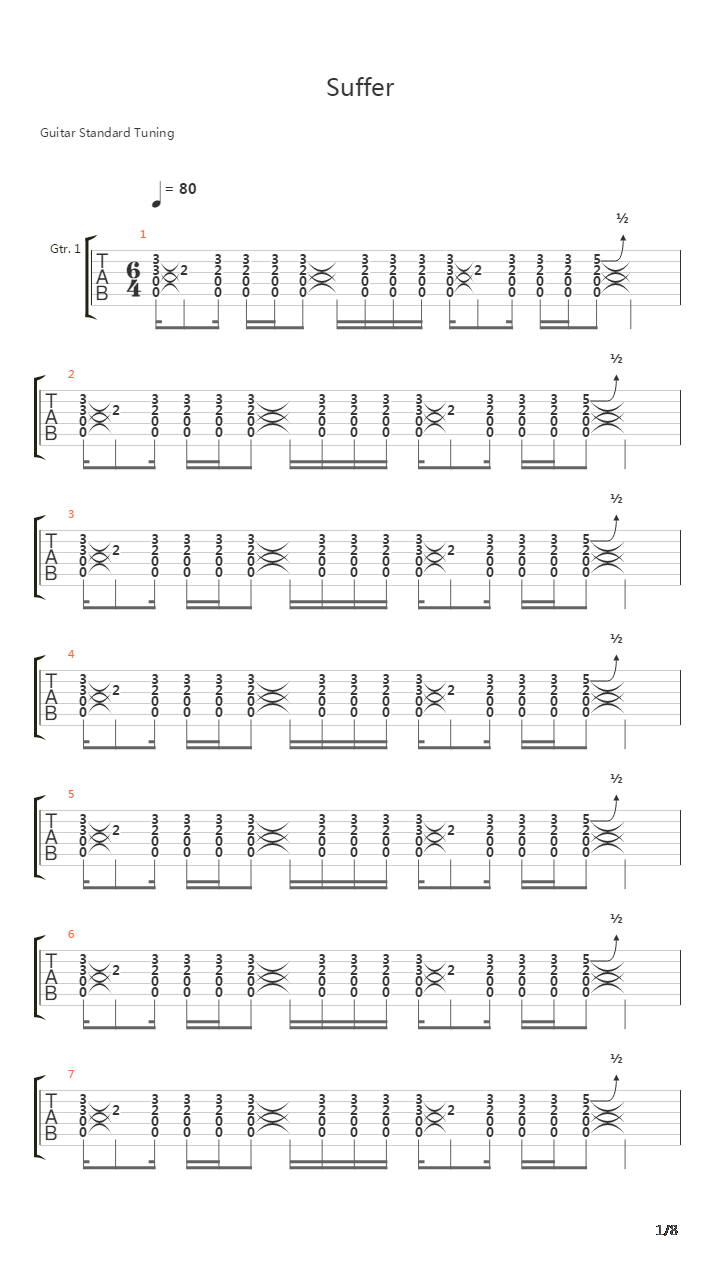 Suffer吉他谱