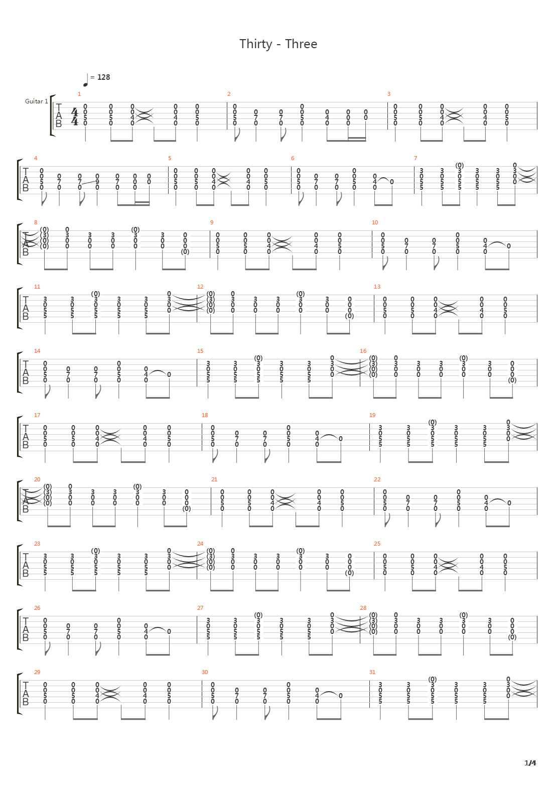 Thirty-three吉他谱