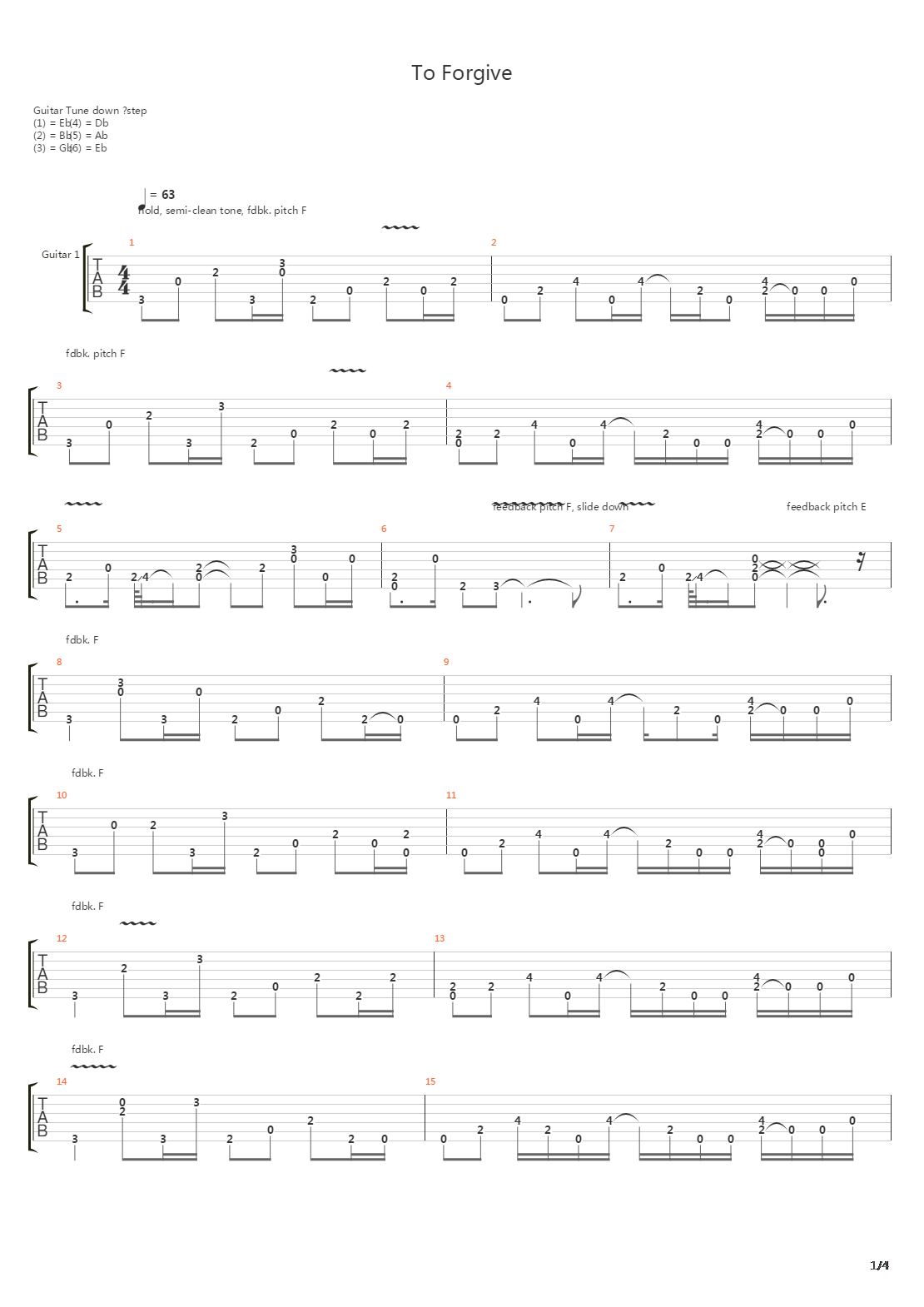 To Forgive吉他谱