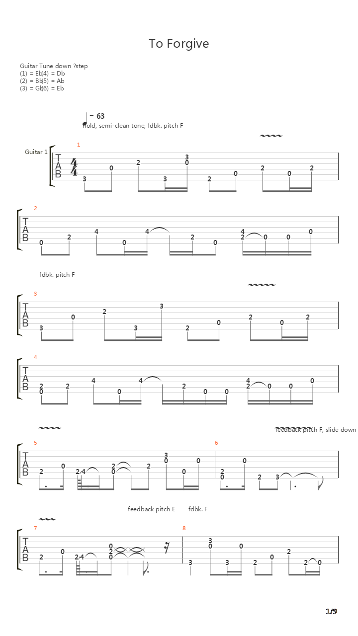 To Forgive吉他谱