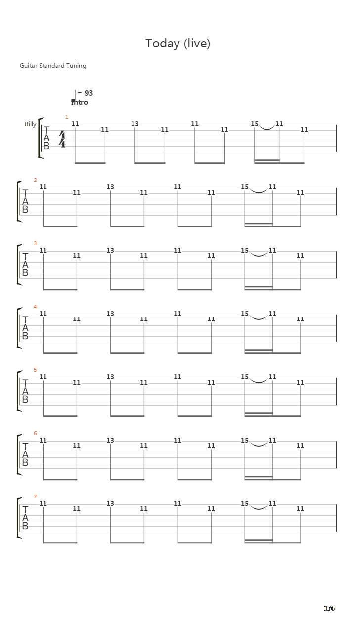 Today吉他谱