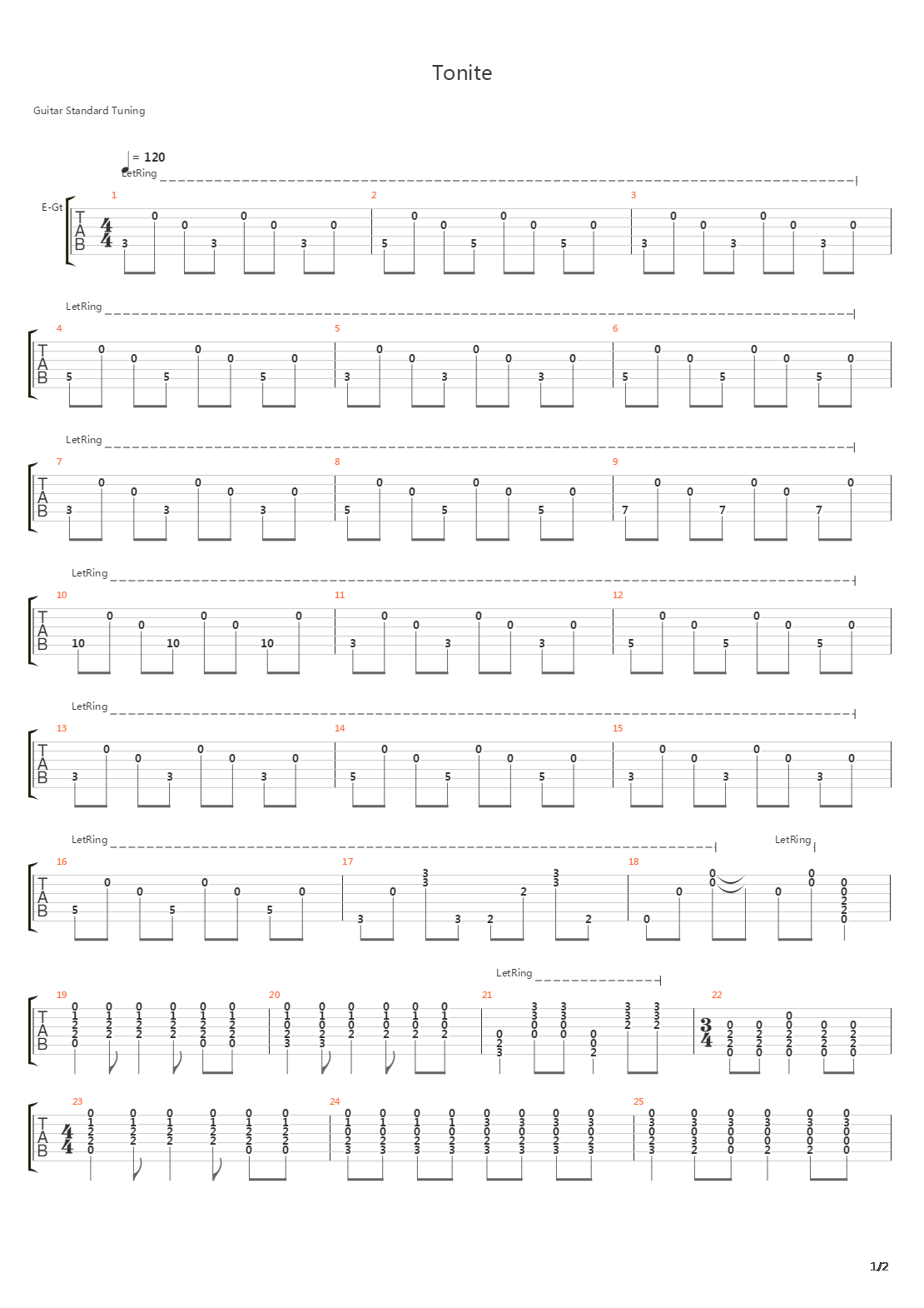Tonite Reprise吉他谱
