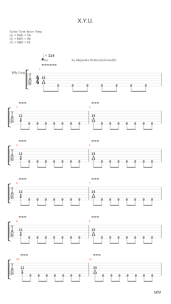 Xyu吉他谱