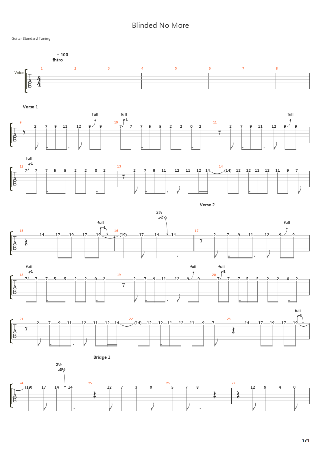Blinded No More吉他谱