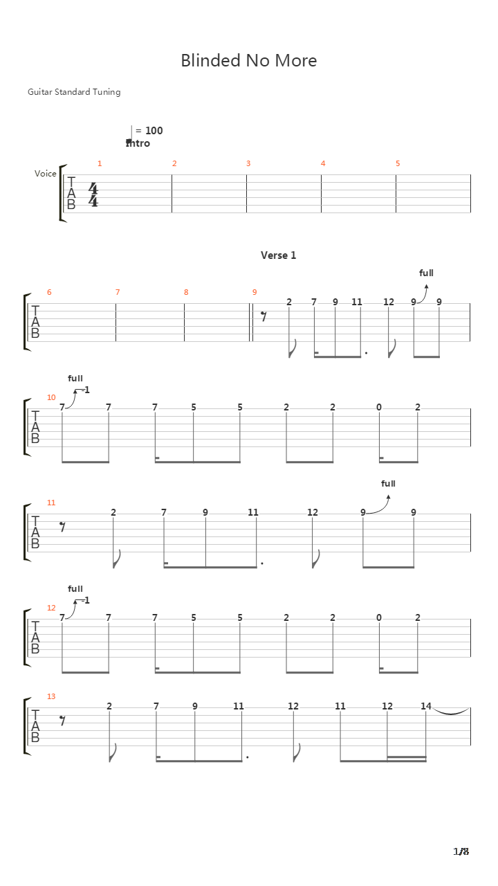 Blinded No More吉他谱