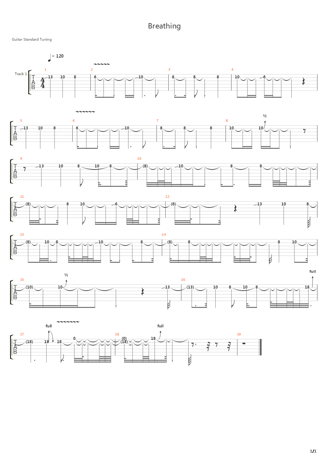 Breathing吉他谱