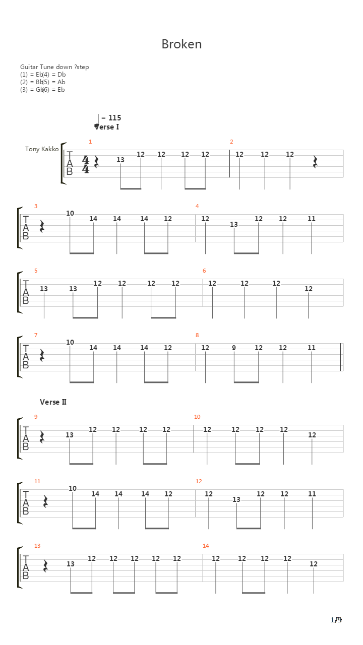 Broken吉他谱
