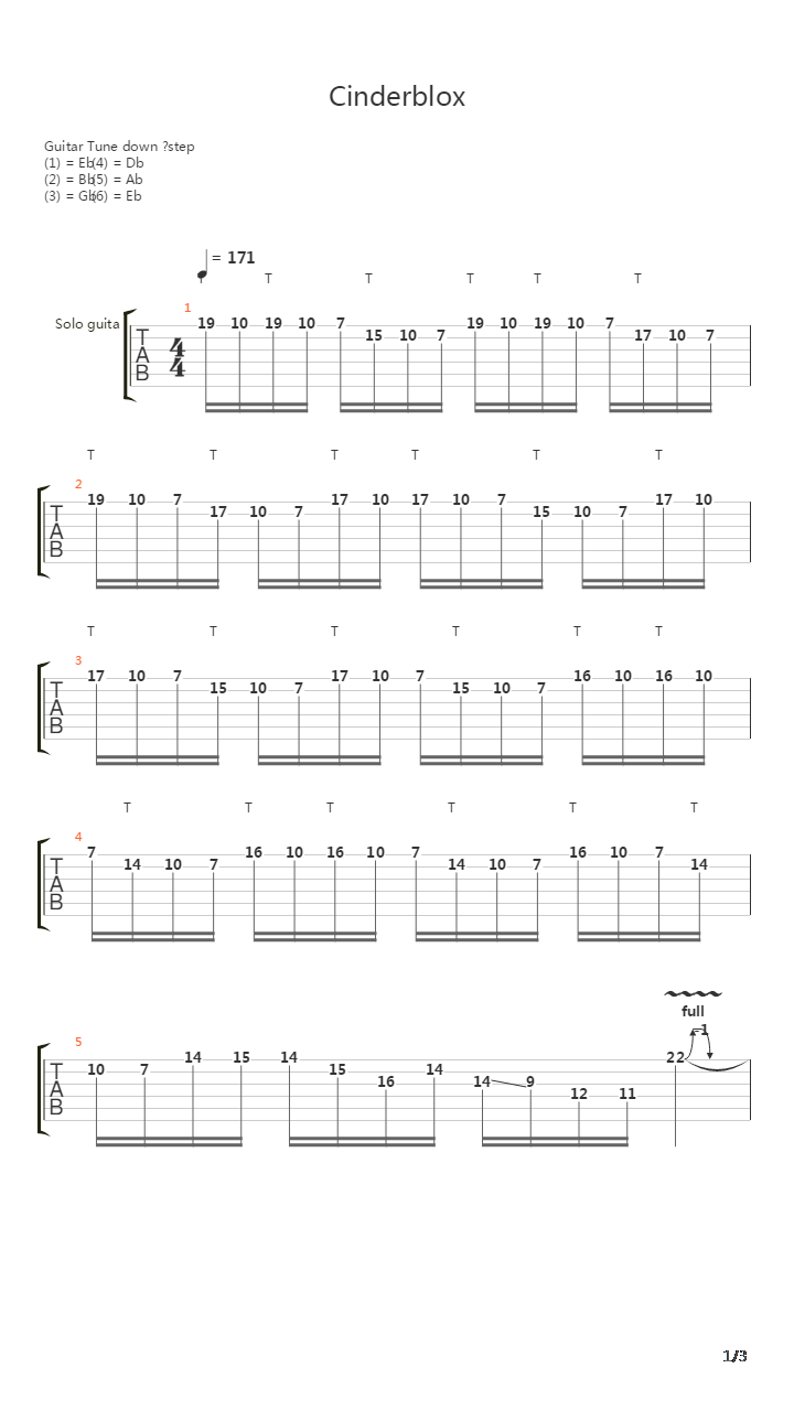 Cinderblox吉他谱