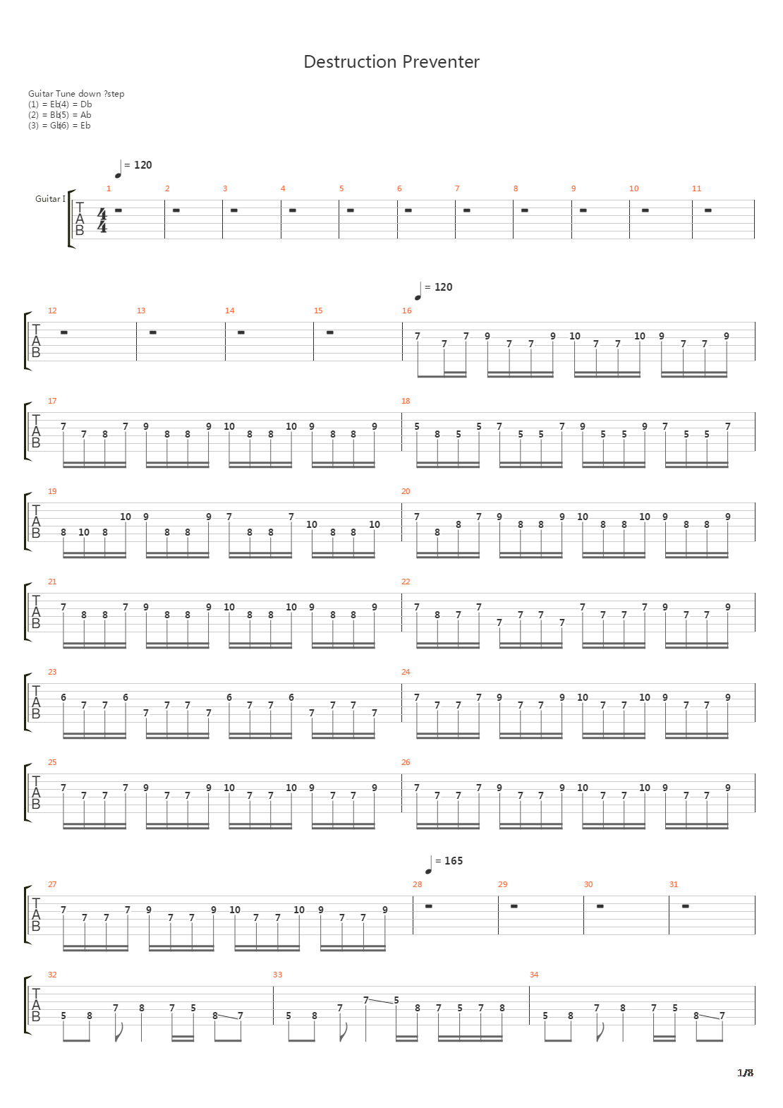 Destruction Preventer吉他谱