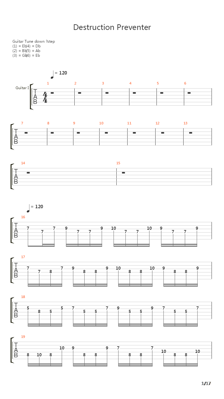 Destruction Preventer吉他谱