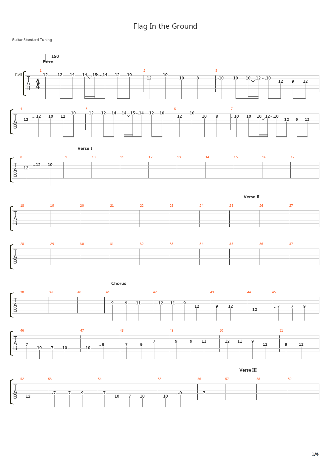 Flag In The Ground吉他谱