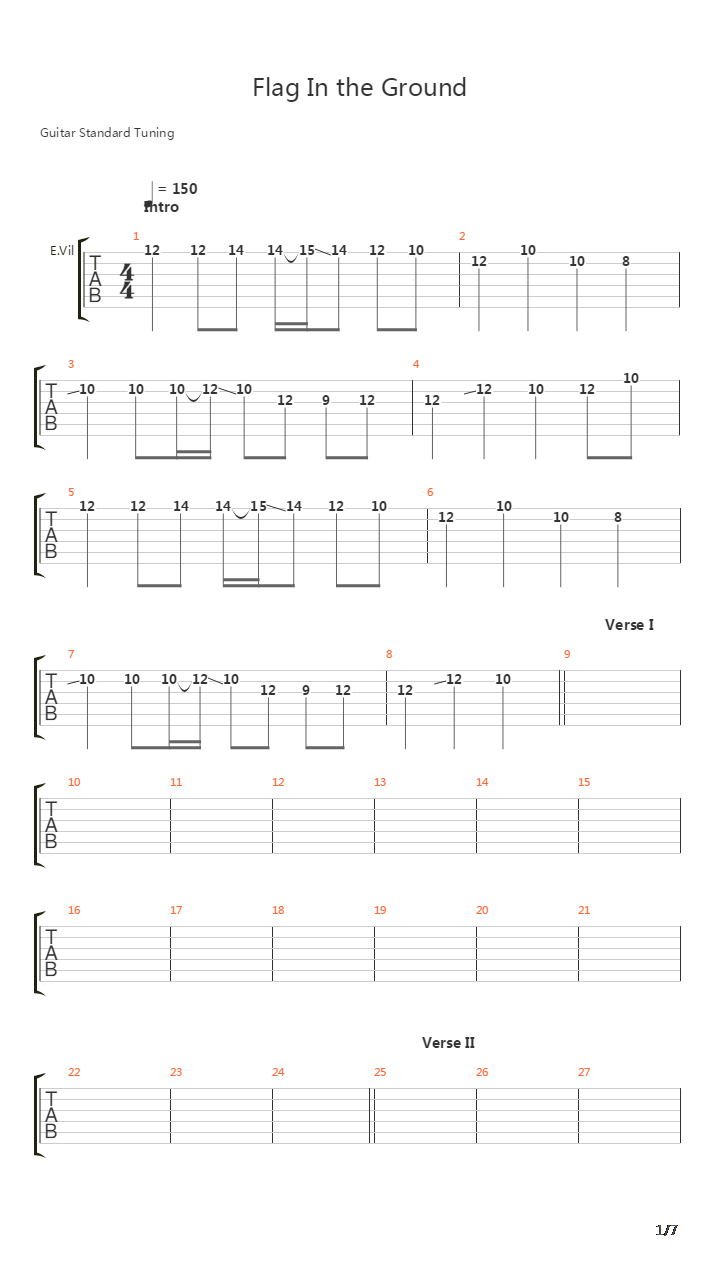 Flag In The Ground吉他谱