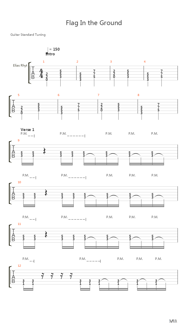Flag In The Ground吉他谱