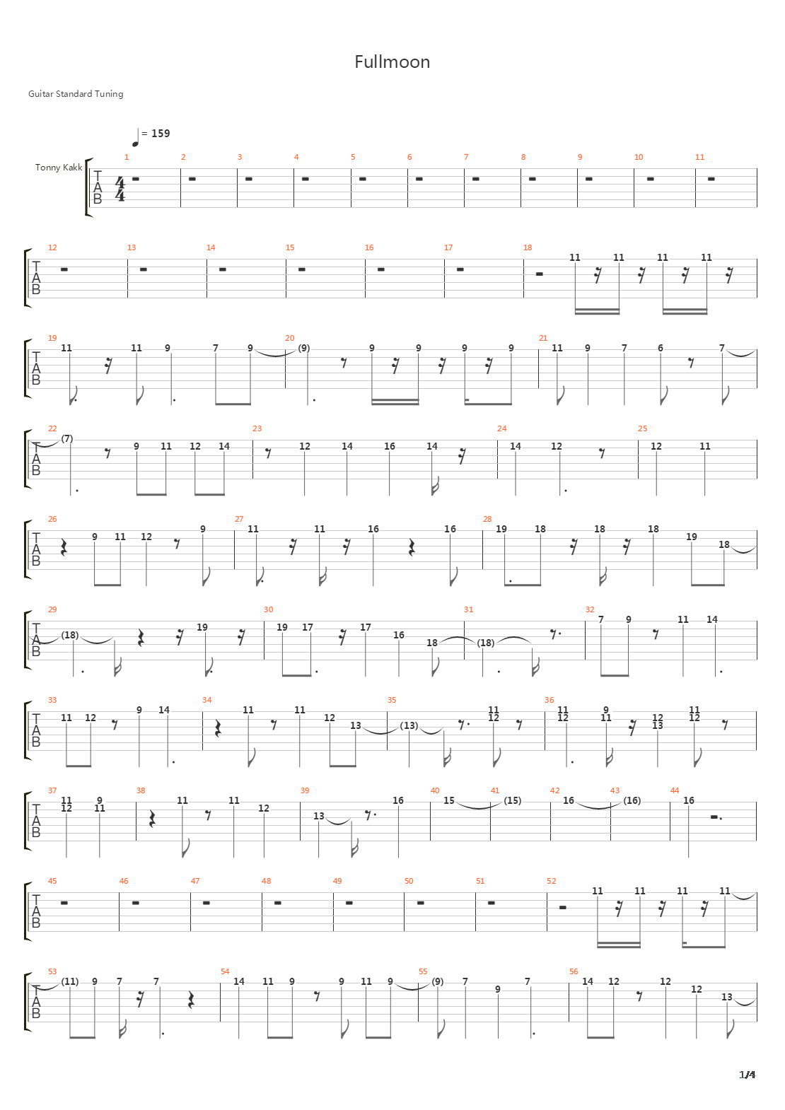 Full Moon吉他谱