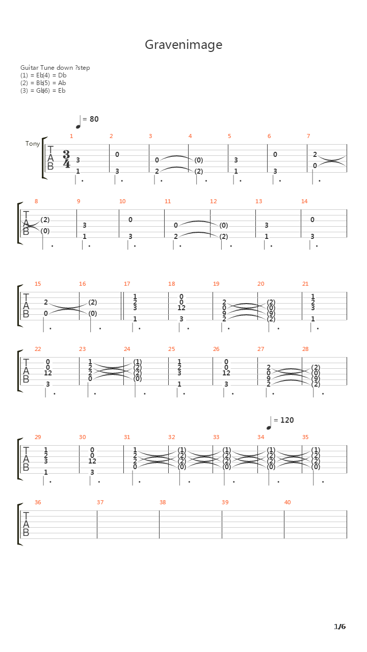 Gravenimage吉他谱