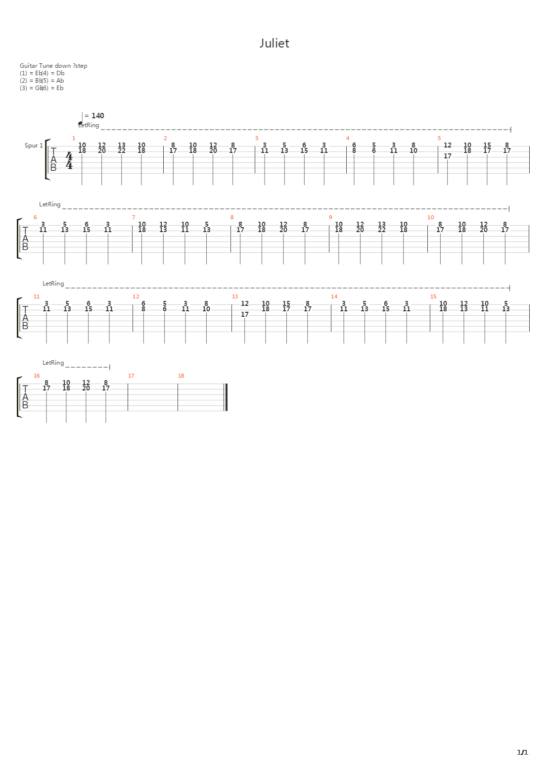 Juliet吉他谱