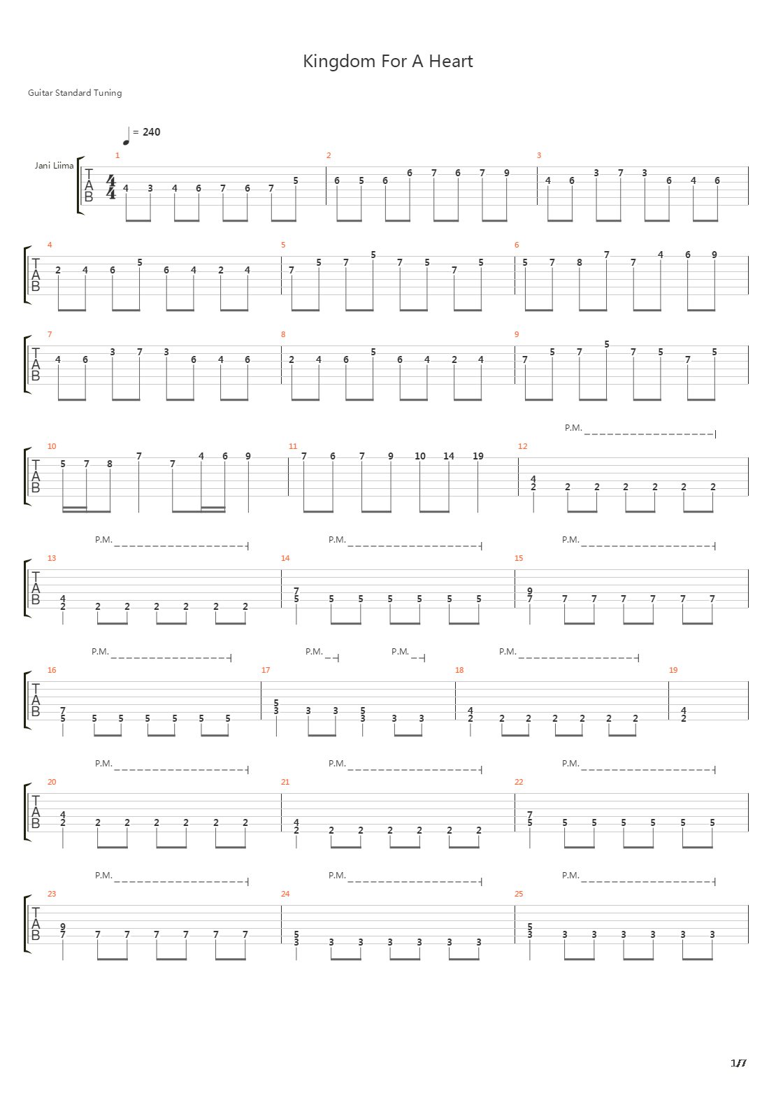 Kingdom For A Heart吉他谱