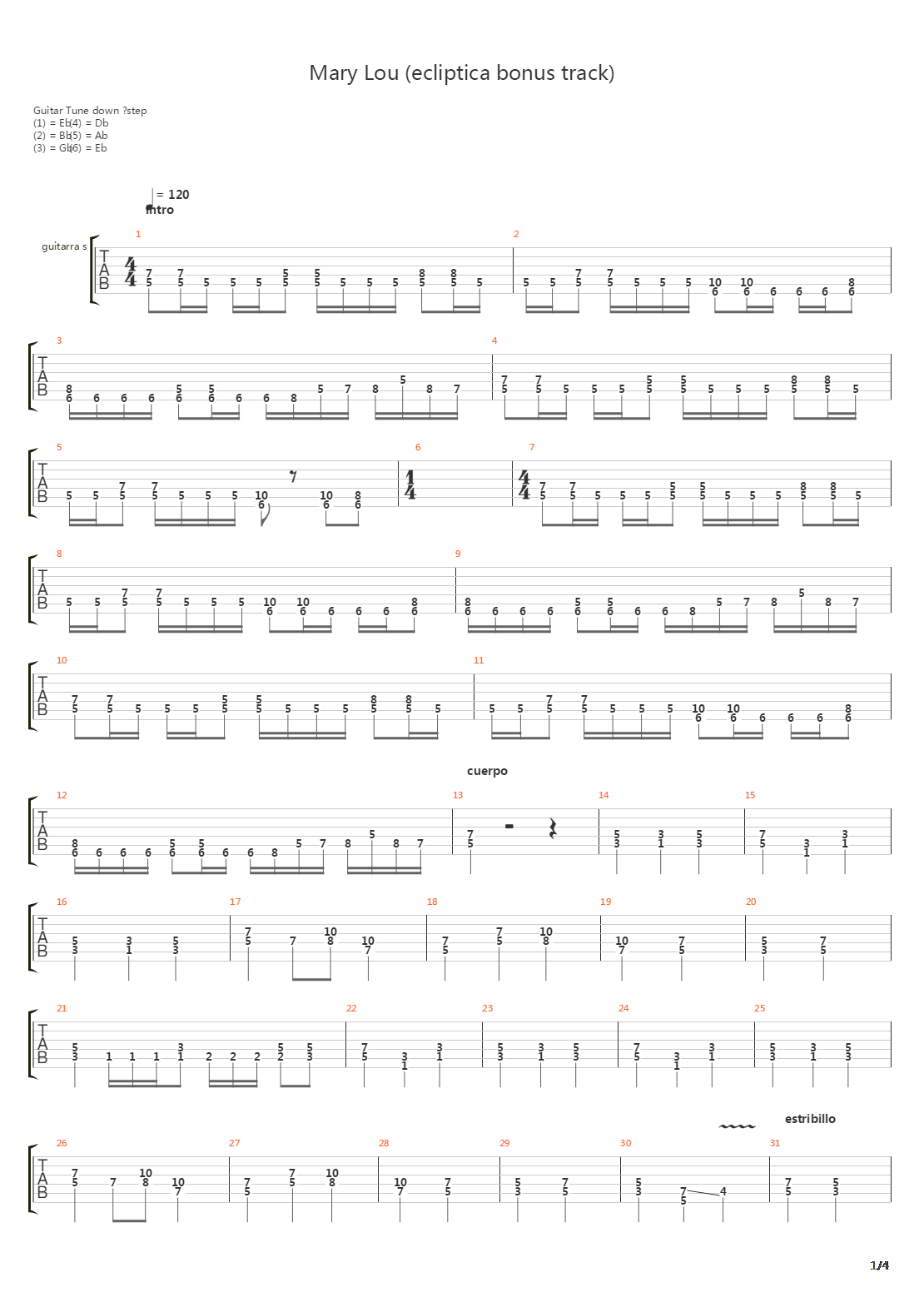 Mary Lou Ecliptica Bonus Track吉他谱