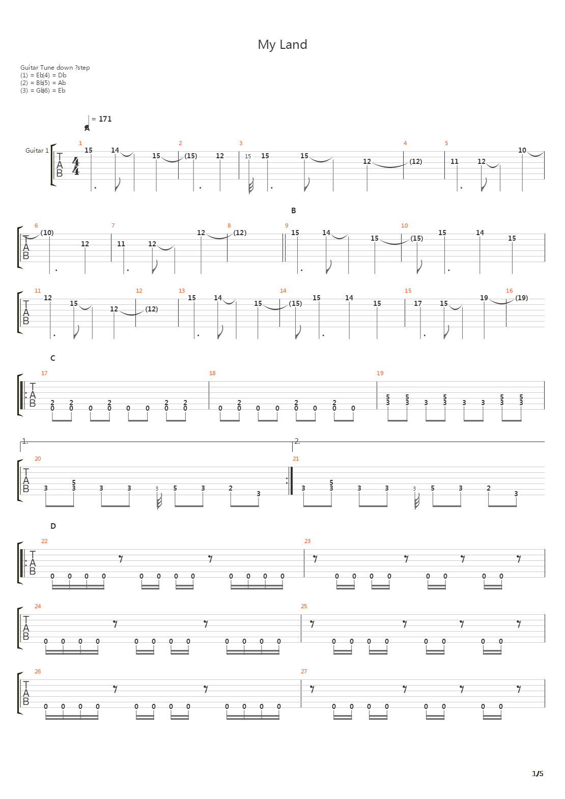 My Land吉他谱