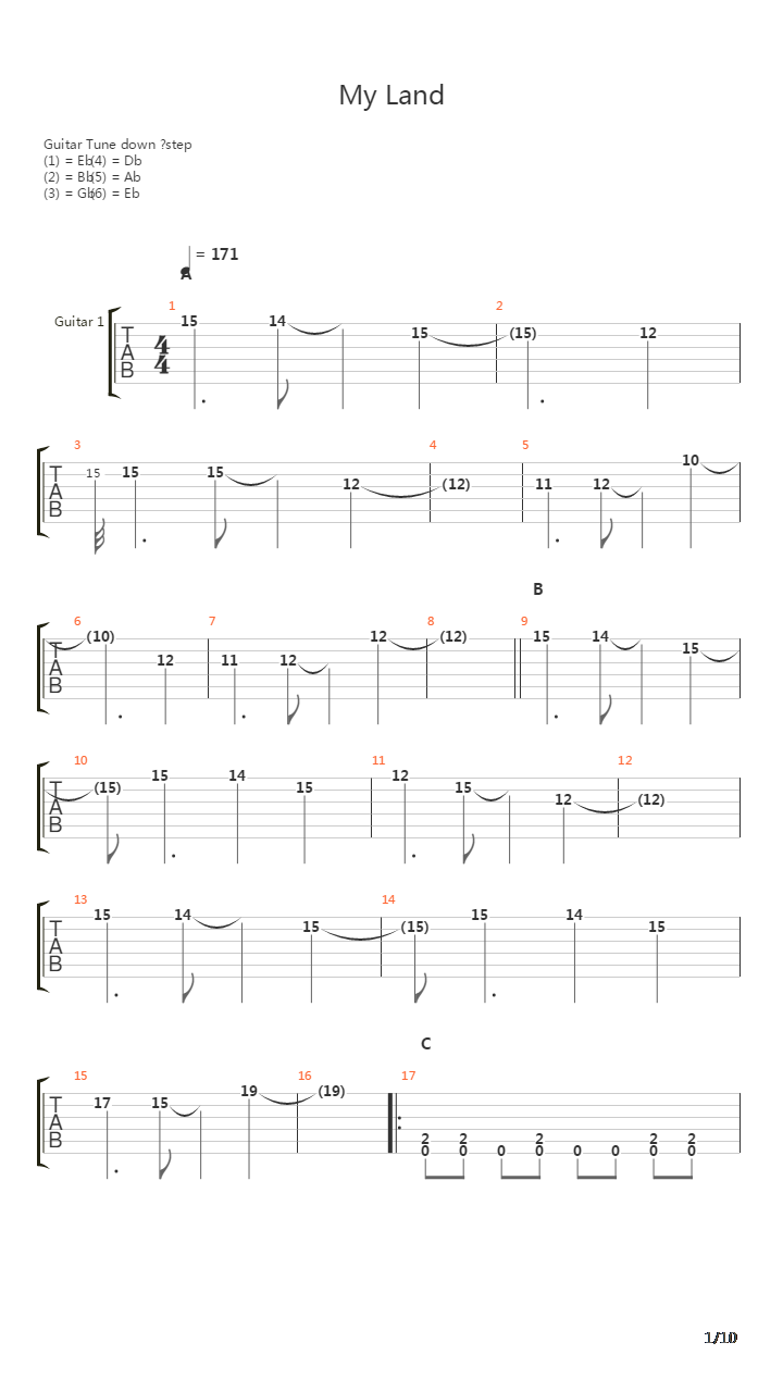 My Land吉他谱