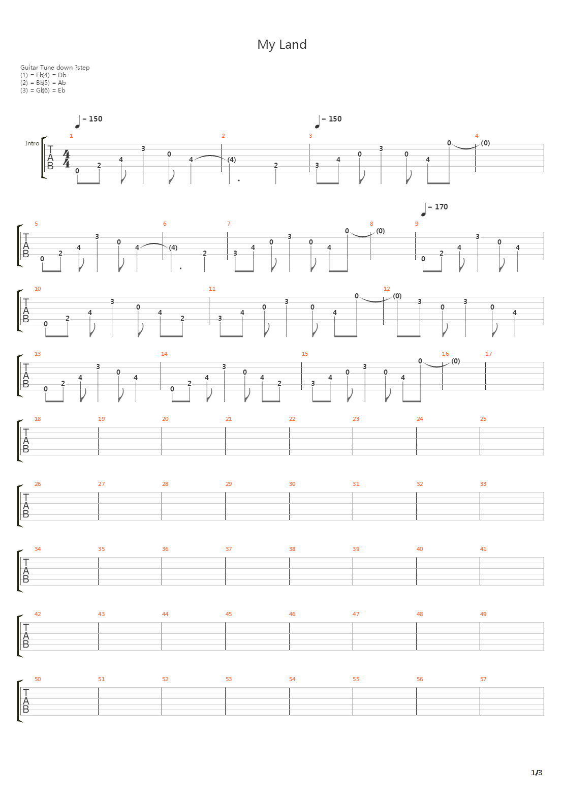 My Land吉他谱