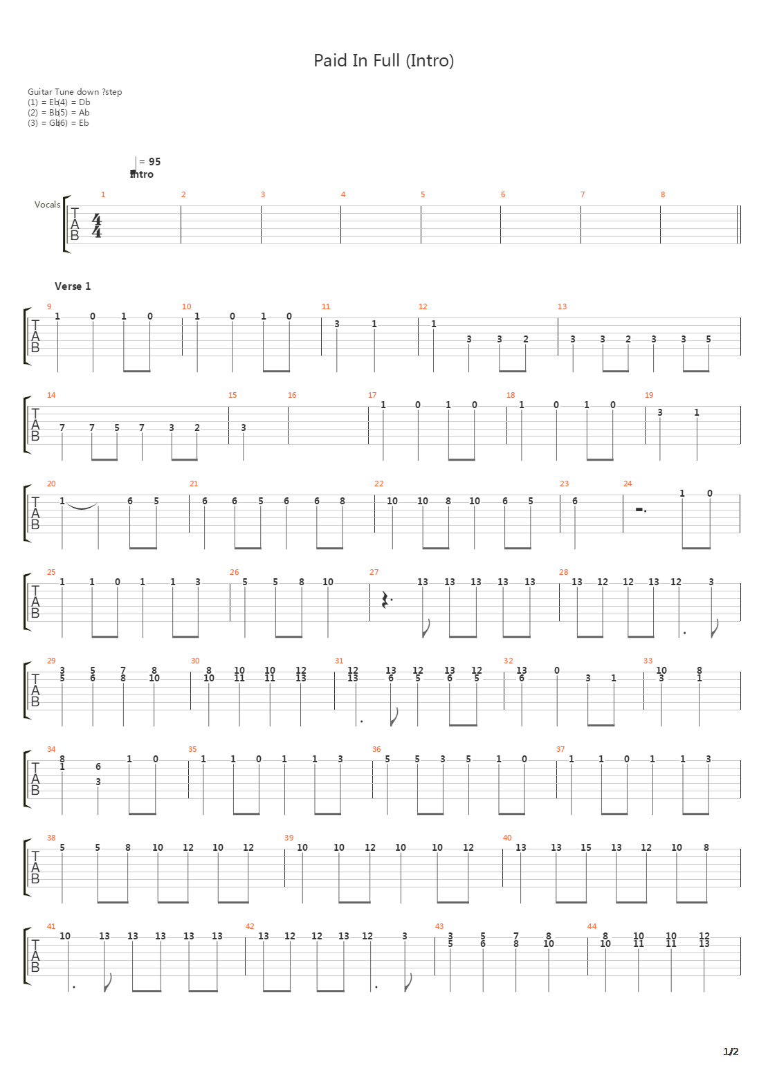 Paid In Full吉他谱