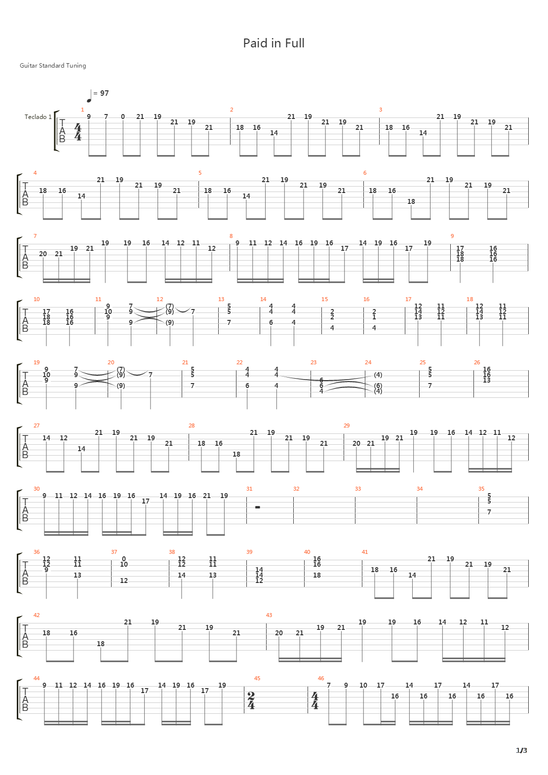 Paid In Full吉他谱