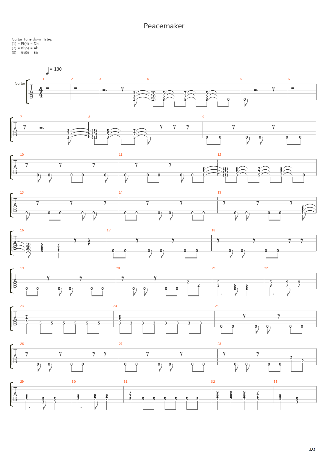 Peacemaker吉他谱