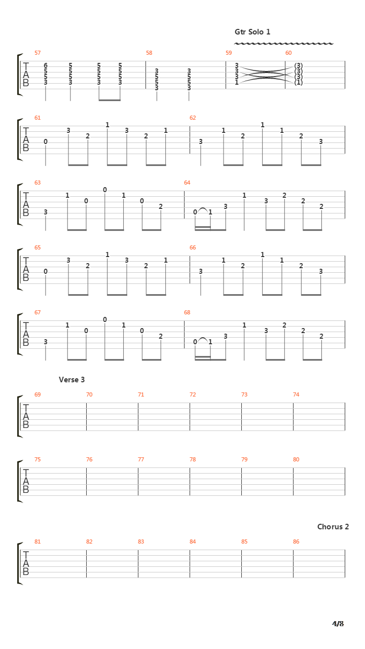 Replica吉他谱