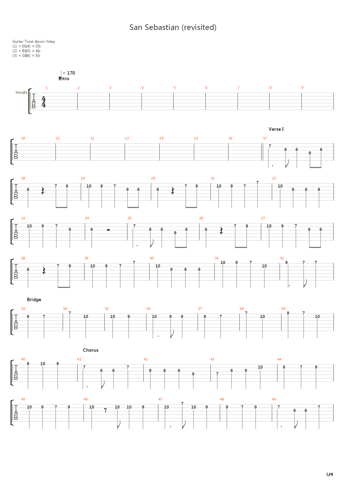 San Sebastian吉他谱