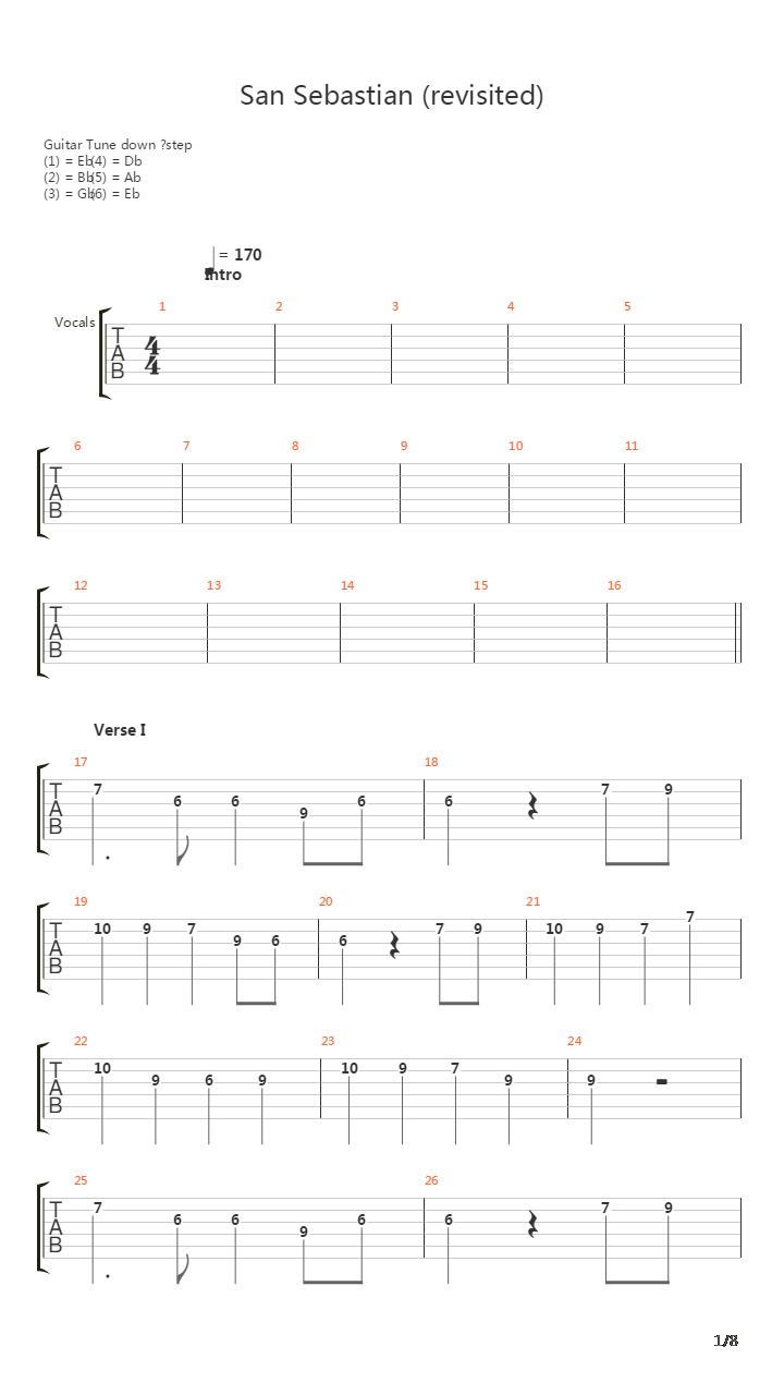 San Sebastian吉他谱