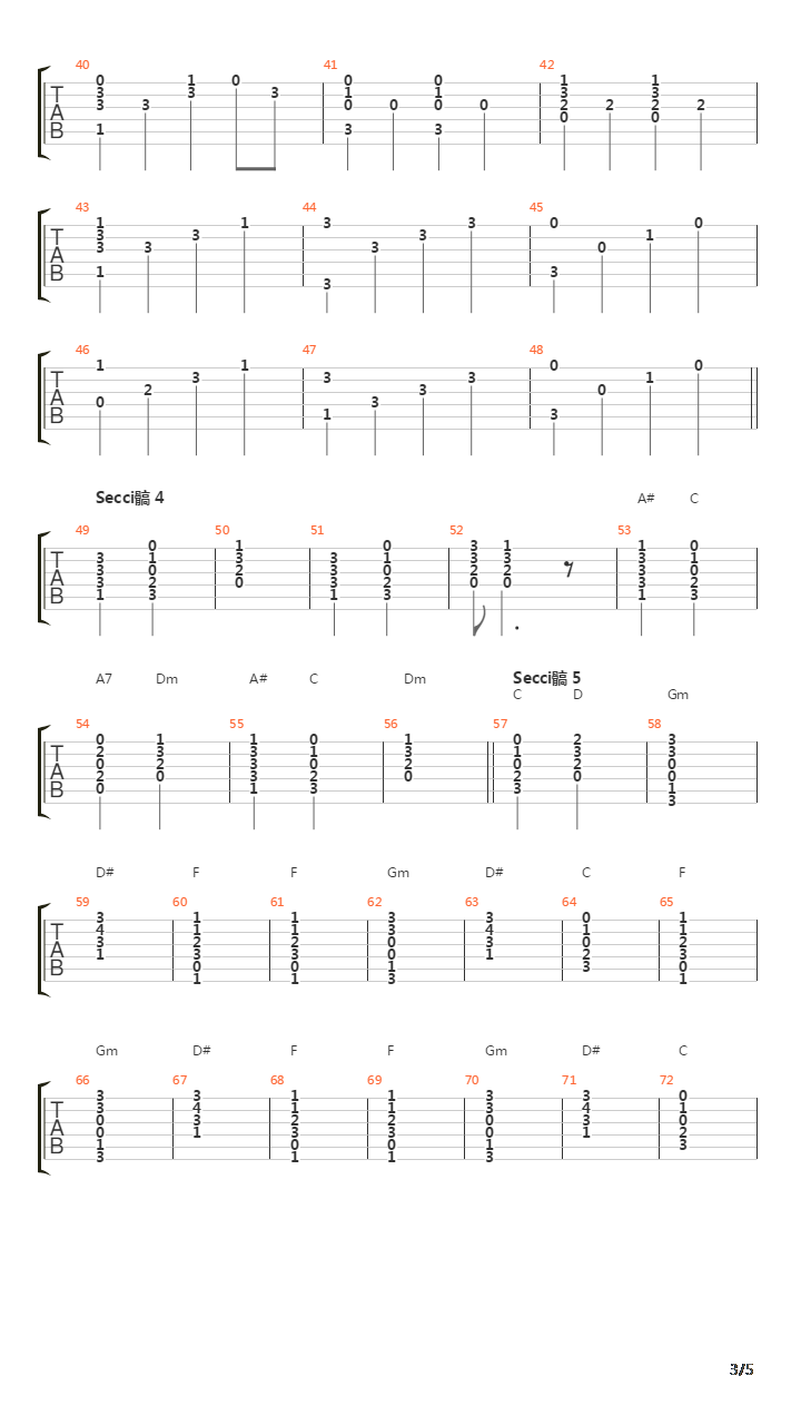 Shy吉他谱
