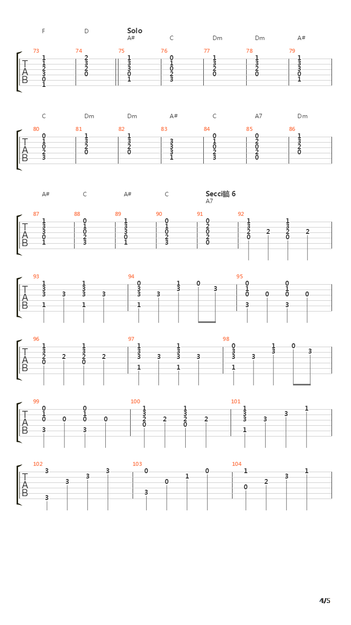 Shy吉他谱