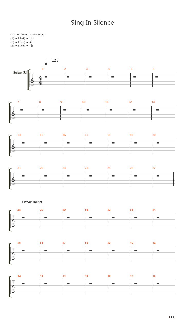 Sing In Silence吉他谱