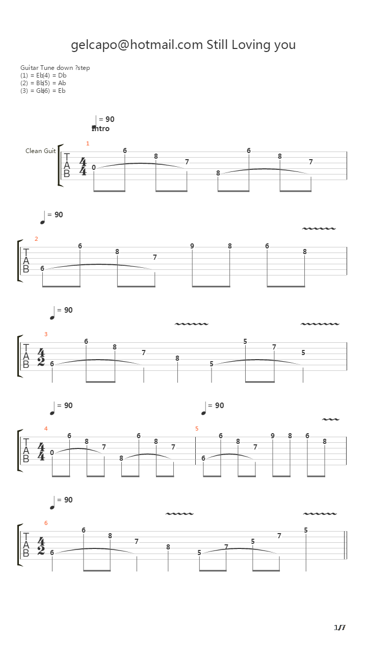 Still Loving You吉他谱