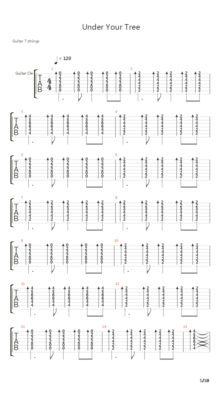 Under Your Tree吉他谱