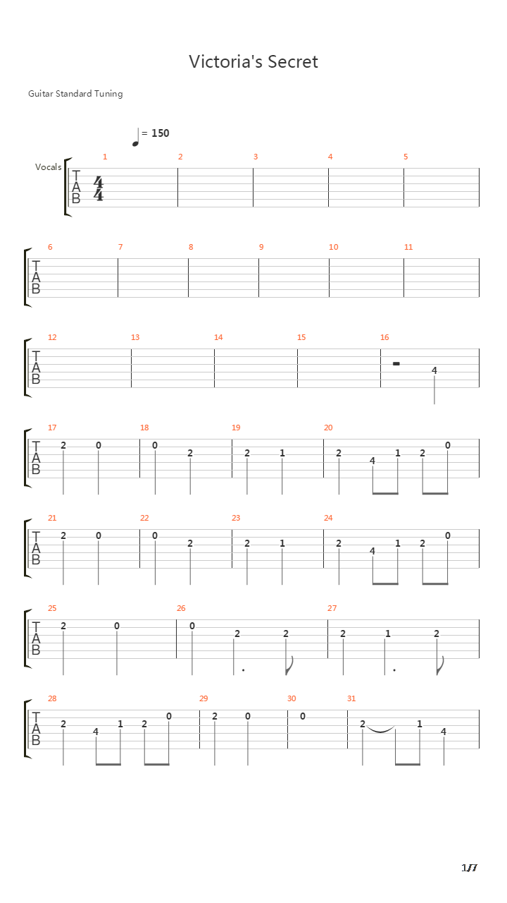 Victorias Secret吉他谱