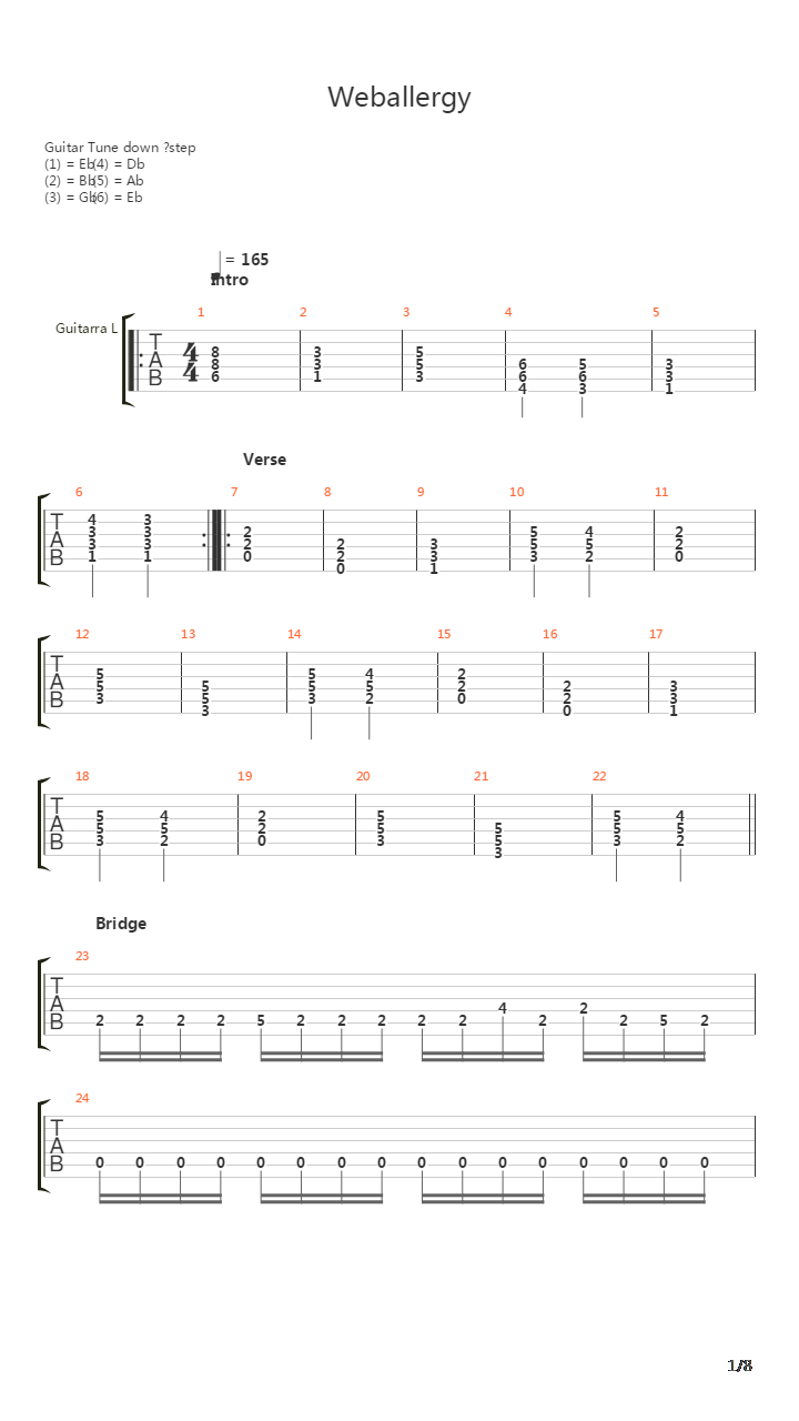Weballergy吉他谱